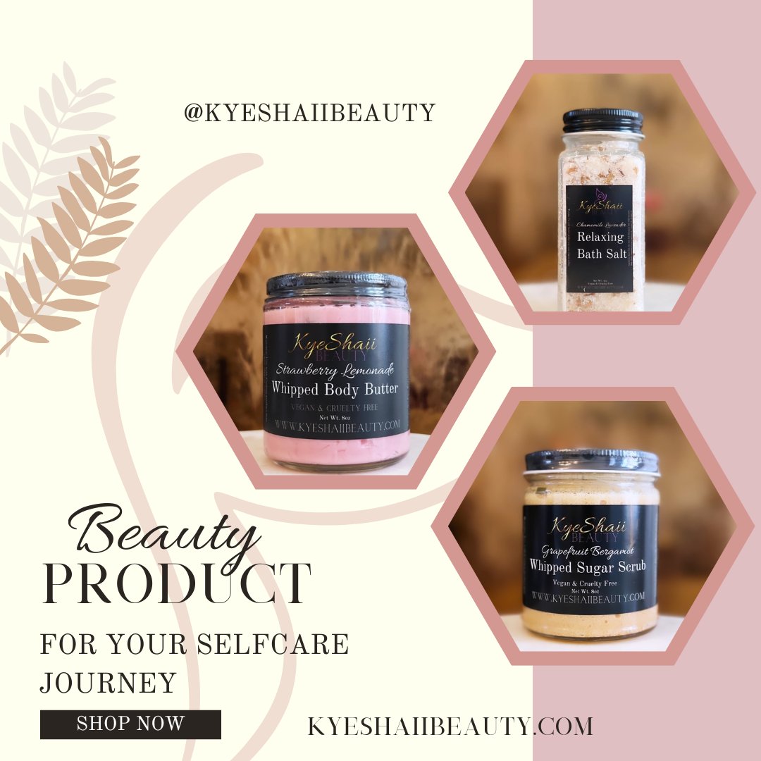 Skincare made easy just for you! 

Simple Ingredients with Natural Results 

For: healthy looking skin.

Shop Yours Today!

✨️Available Now At ✨️
KyeShaiiBeauty.com 
_______________
#bathsalts #bodybutters #sugarscrubs 
#whippedbutters #whippedbodycreams #skincare