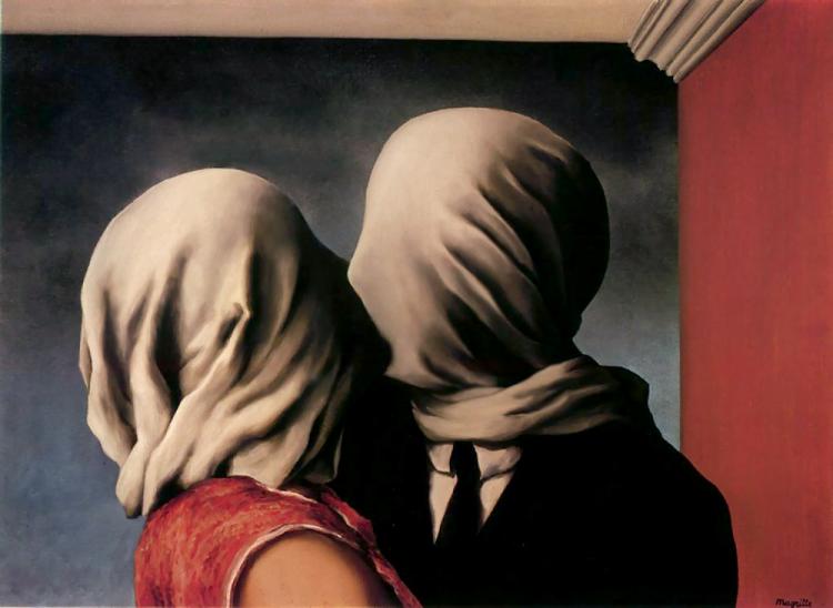 graciFochi's tweet photo. "O mistério do amor é maior que o mistério da morte". 
Oscar Wilde. Salomé, 1894.
René Magritte. Os amantes, 1928. https://t.co/aMIfU5ZduR