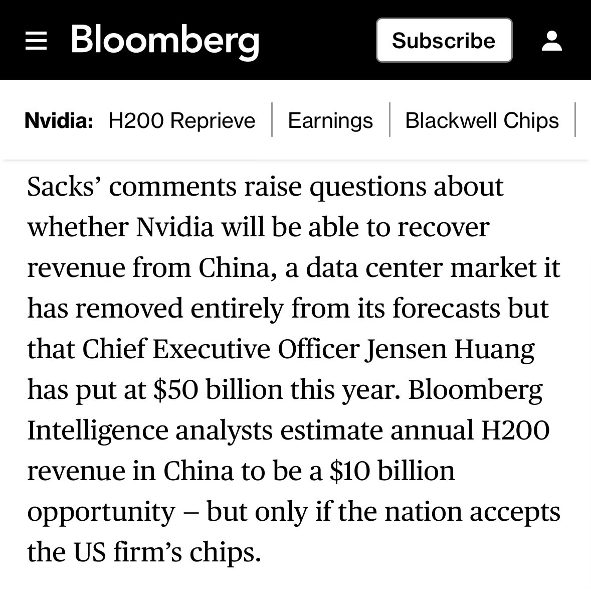 Incluso con 25.000 dólares, eso son solo 400.000 H200. Realmente no pretenden aprovechar la oportunidad. La inversión de