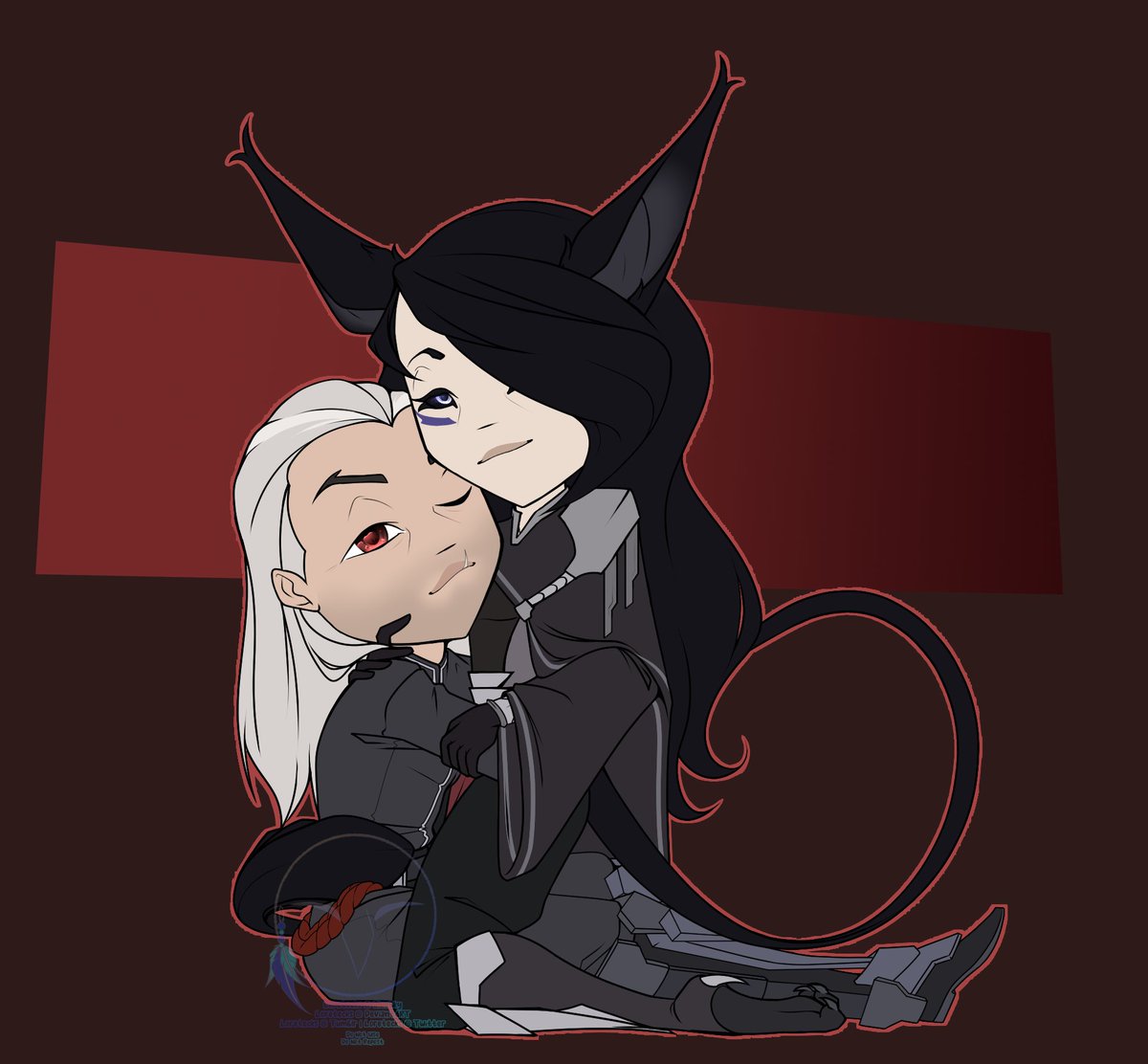 loretecks's tweet image. Another chibi doodle! This time of Chisse and Swain. :&amp;gt; I'm always so inconsistent with my chibi style, so I'm doing a bunch of practice trying to perfect it.

[ #LeagueofLegends | #Yumeship | #OCxCanon | #Swain ]