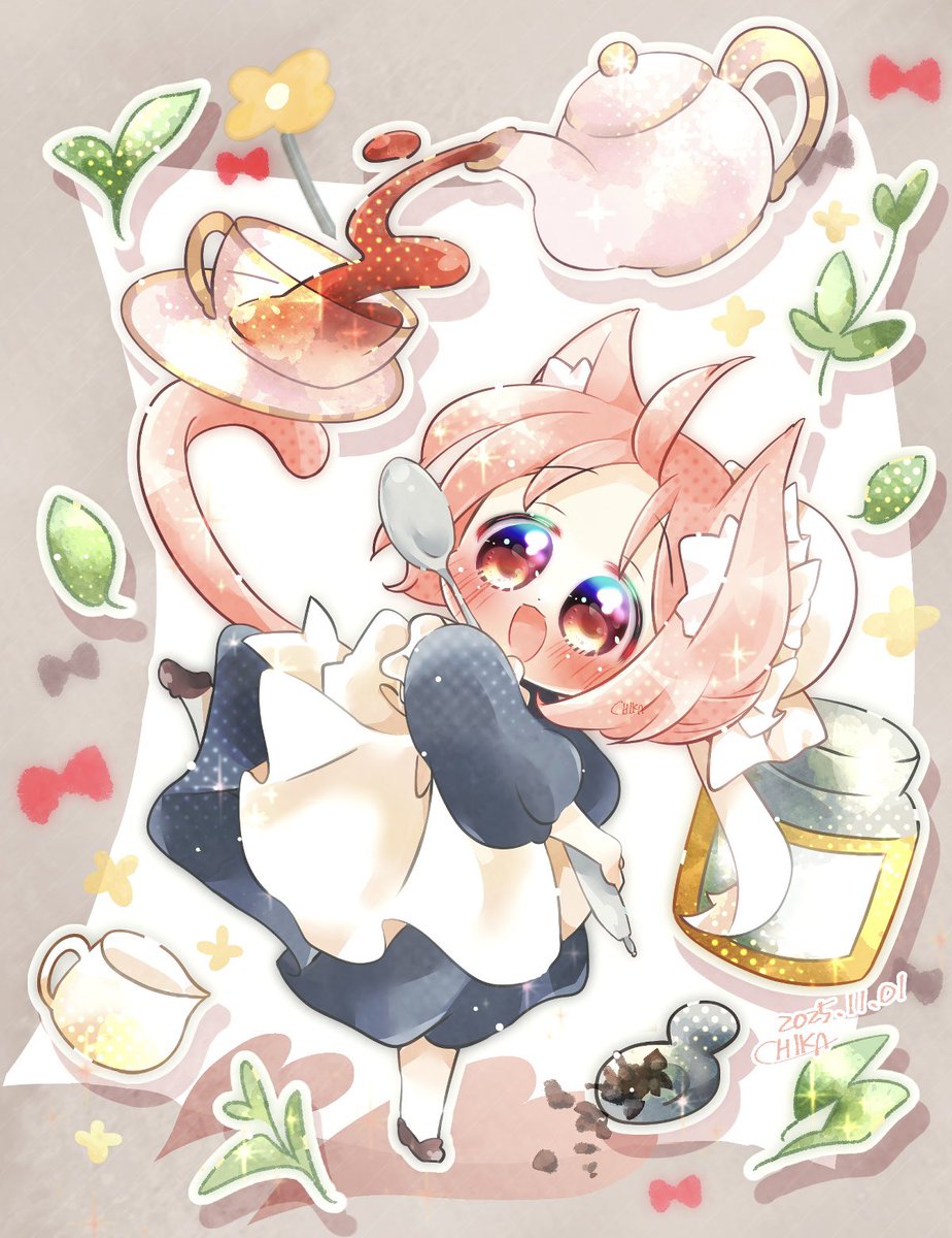 #今年もあと1ヶ月になりましたが画力がどうなったか見てみましょう
◀️1月　と　　11月▶️の、うちのこ

あんまり変わらないけれど
描きたいポーズが、前よりも自由に描けるようになった気がします☺️