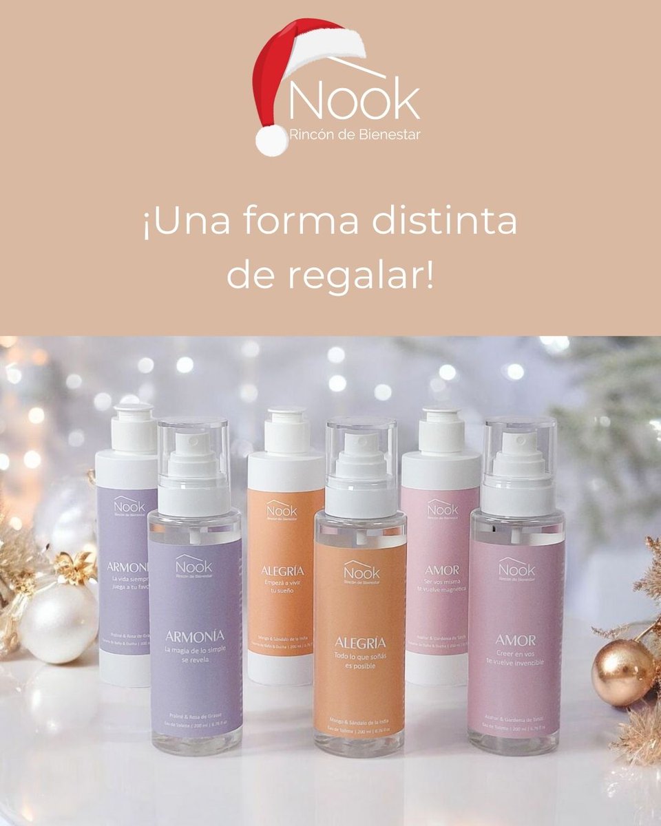 Las fragancias de Nook son perfumes finos, envueltos en palabras llenas de sabiduría, aceites esenciales y flores de Bach 🪷

Para que puedas quererte mucho, darte permiso de parar y animarte a ir por tus sueños ✨️

Más que perfume, son una forma distinta de cuidarte 🤗🩷🧡💜
