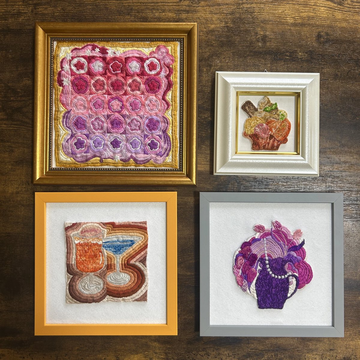 kaho出品 オンラインにて刺繍作品を販売開始しました💫 全て一点ものです