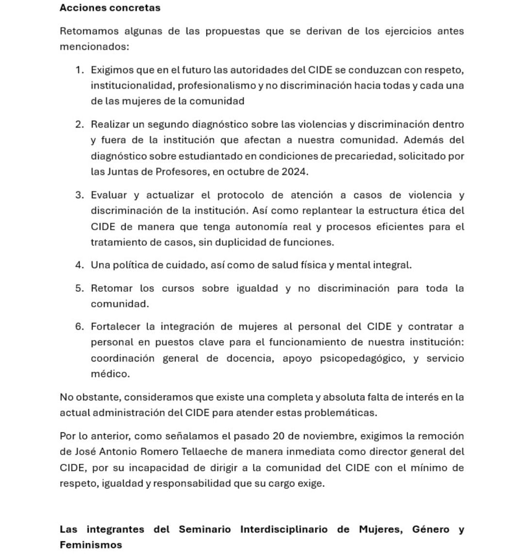 El día de hoy presentamos al Consejo Directivo del <a href="/CIDE_MX/">CIDE</a> un informe sobre el entorno de #ViolenciaDeGénero y #AcosoLaboral
Agradecemos a la <a href="/Secihti_Mx/">Secretaría de Ciencia</a> por su apertura al diálogo con la comunidad y su compromiso por un entorno libre de violencia de género