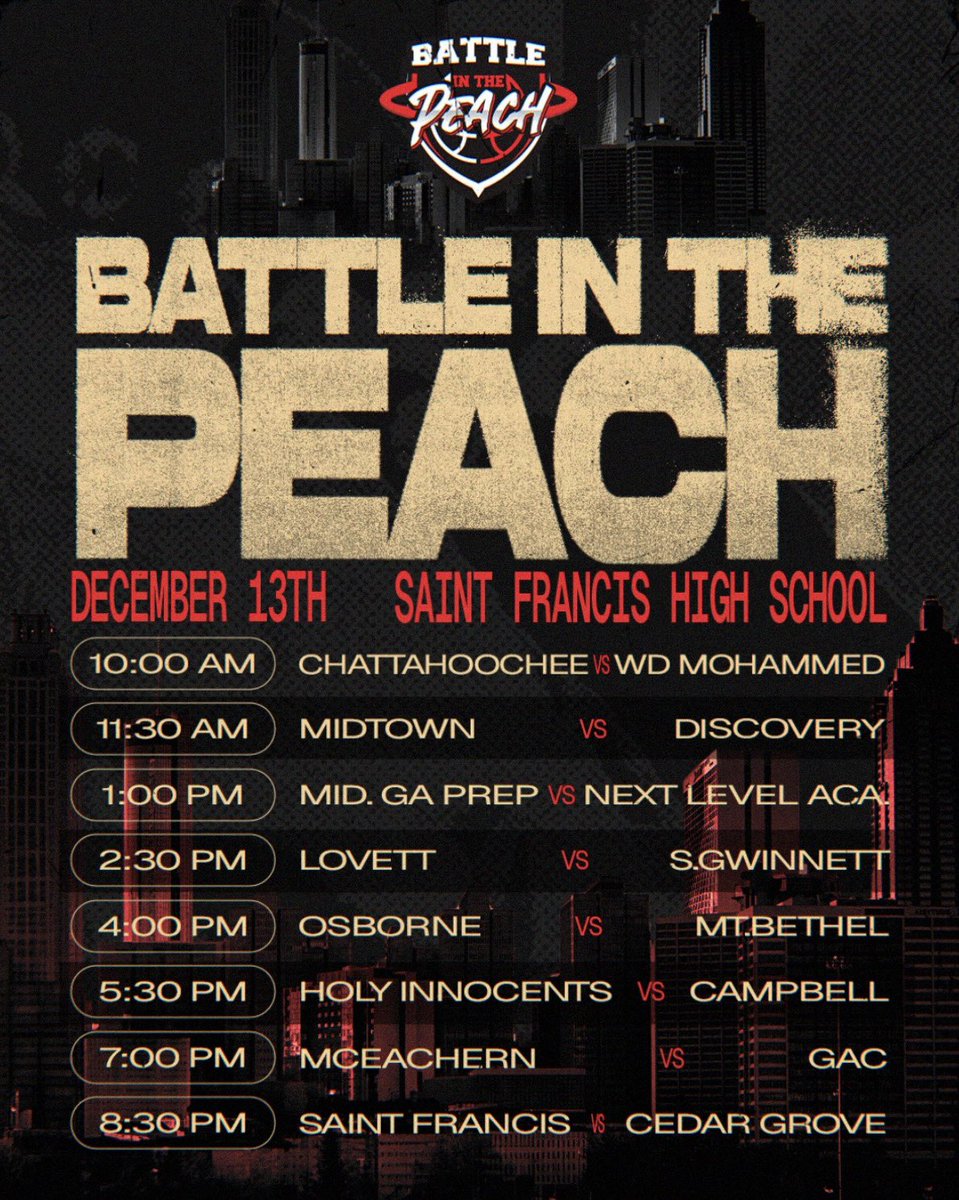 middle_prep's tweet image. 🚨 MGP is headed to ATL for the Battle in the Peach!

📅 Saturday 12/13

🆚 Next Level Academy 

📍St. Francis High School 

#MGP | #TheⓂ️ | #Year13