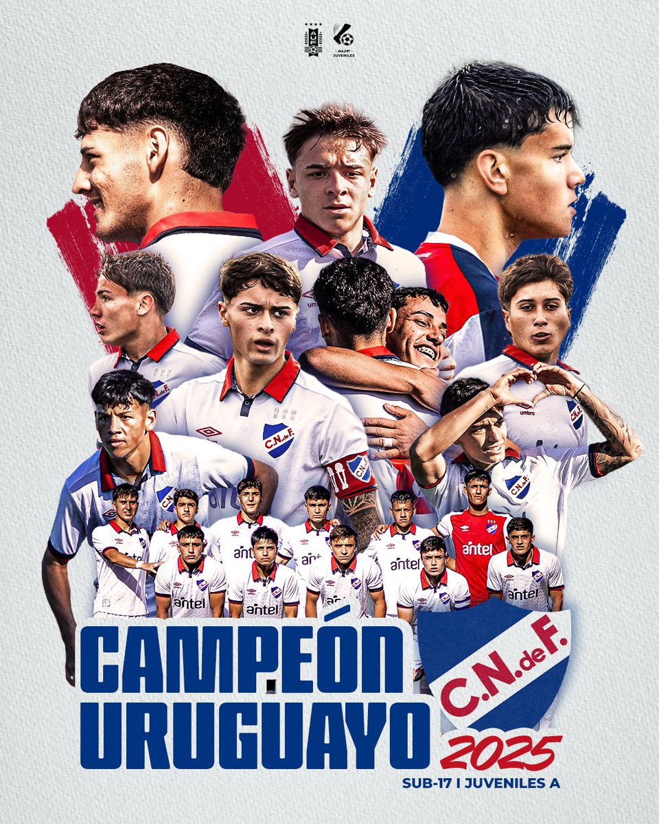 JUVENILES A 
SUB 17
NACIONAL CAMPEÓN URUGUAYO 2025 

Semifinal: 
Nacional 4 - 1 Albion