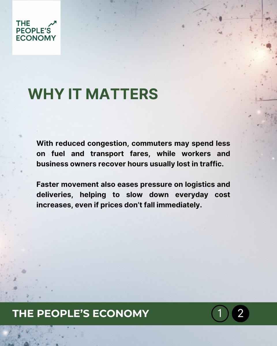Tpeconomy's tweet photo. The temporary opening of Section 1 of the Lagos Calabar Coastal Highway is more than an infrastructure update. It is an everyday economic story.

TPE Take:
Infrastructure impacts citizens’ pockets long before it shows up in GDP numbers.

Adaeze Anita Obi
Founder/ Managing Editor https://t.co/doRxpYEIGc