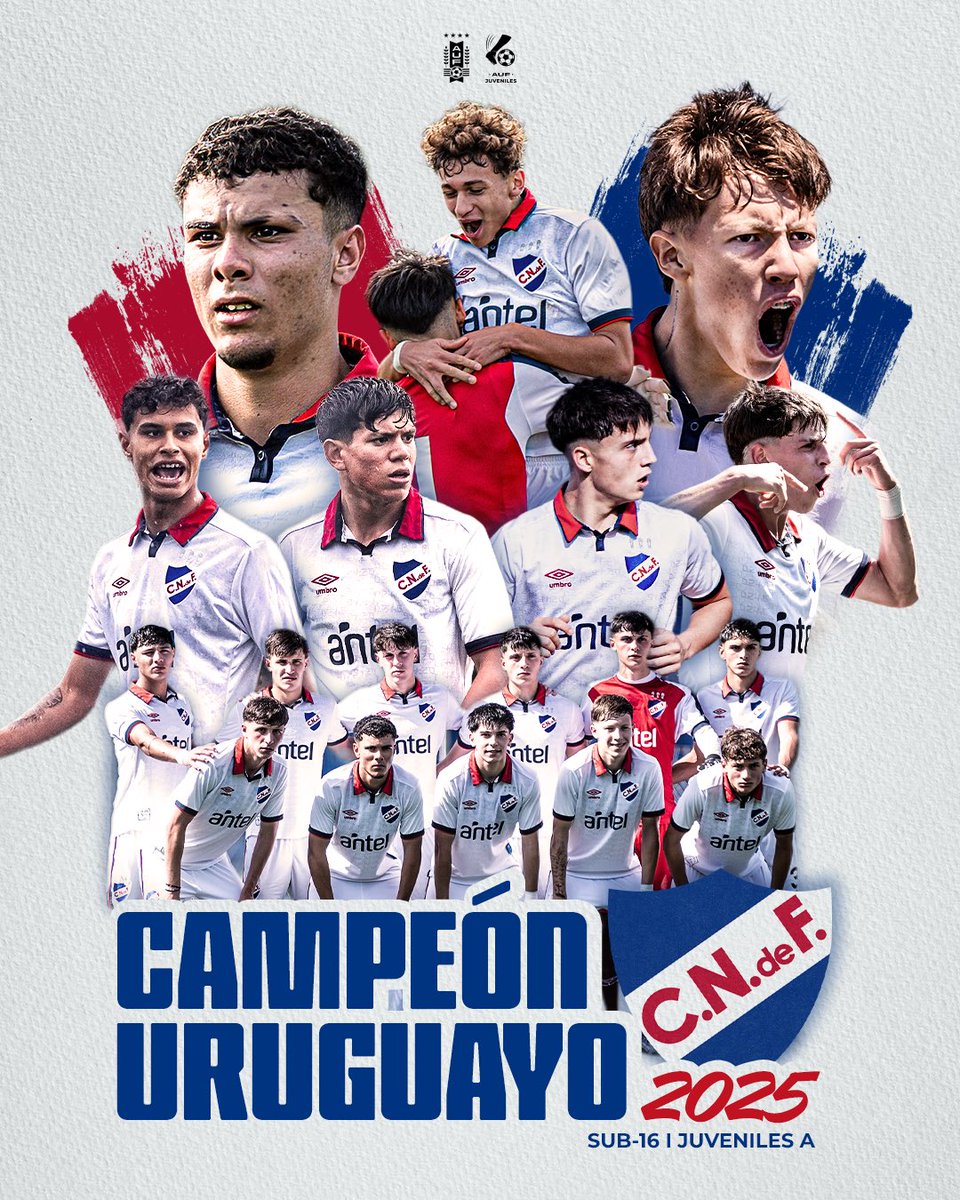 JUVENILES A 
SUB 16
NACIONAL CAMPEÓN URUGUAYO 2025 

Semifinal: 
Nacional 5 - 3 Wanderers