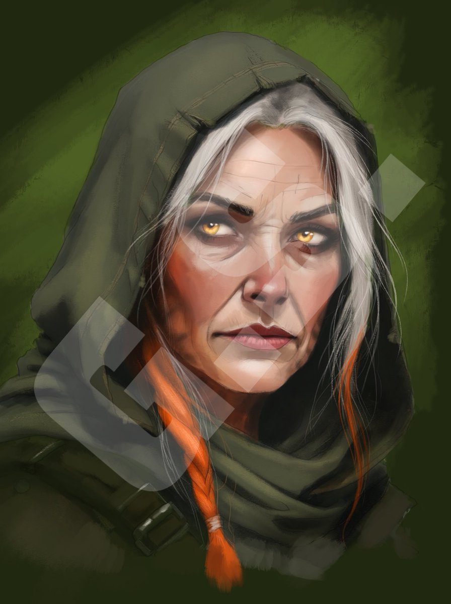 My friend just finished the artwork of my character, Daenyscys Huntsman, from his campaign, and I LOVE IT SO MUCH! He really captured her “I’d slay a monster in a heartbeat, but I will also be the party’s grandma who makes sure everyone is comfy” vibe and I am just so happy 🧡🖤