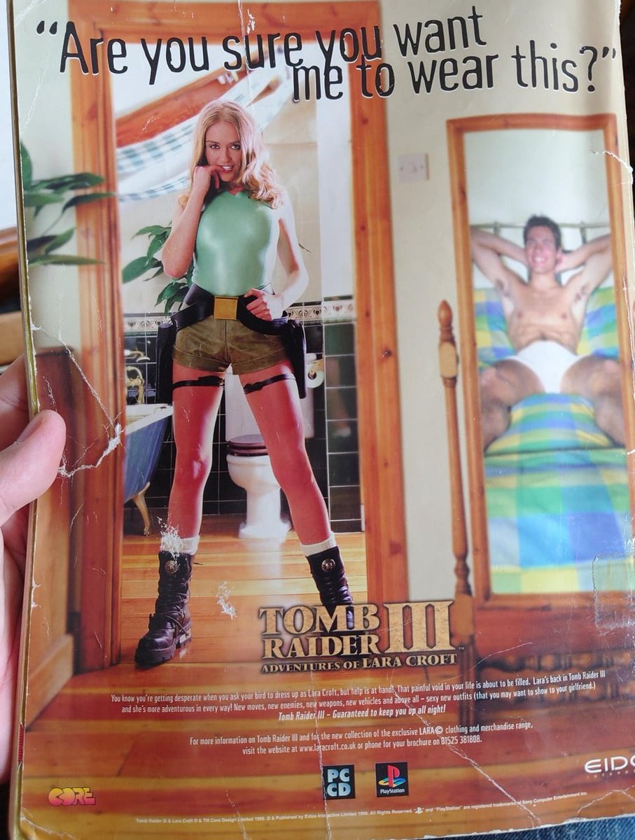 Mangalawyer's tweet image. This is what peak marketing looked like, and we’ll make sure the so-called modern audience pretending to be Tomb Raider fans never forgets about where this franchise came from LMAO