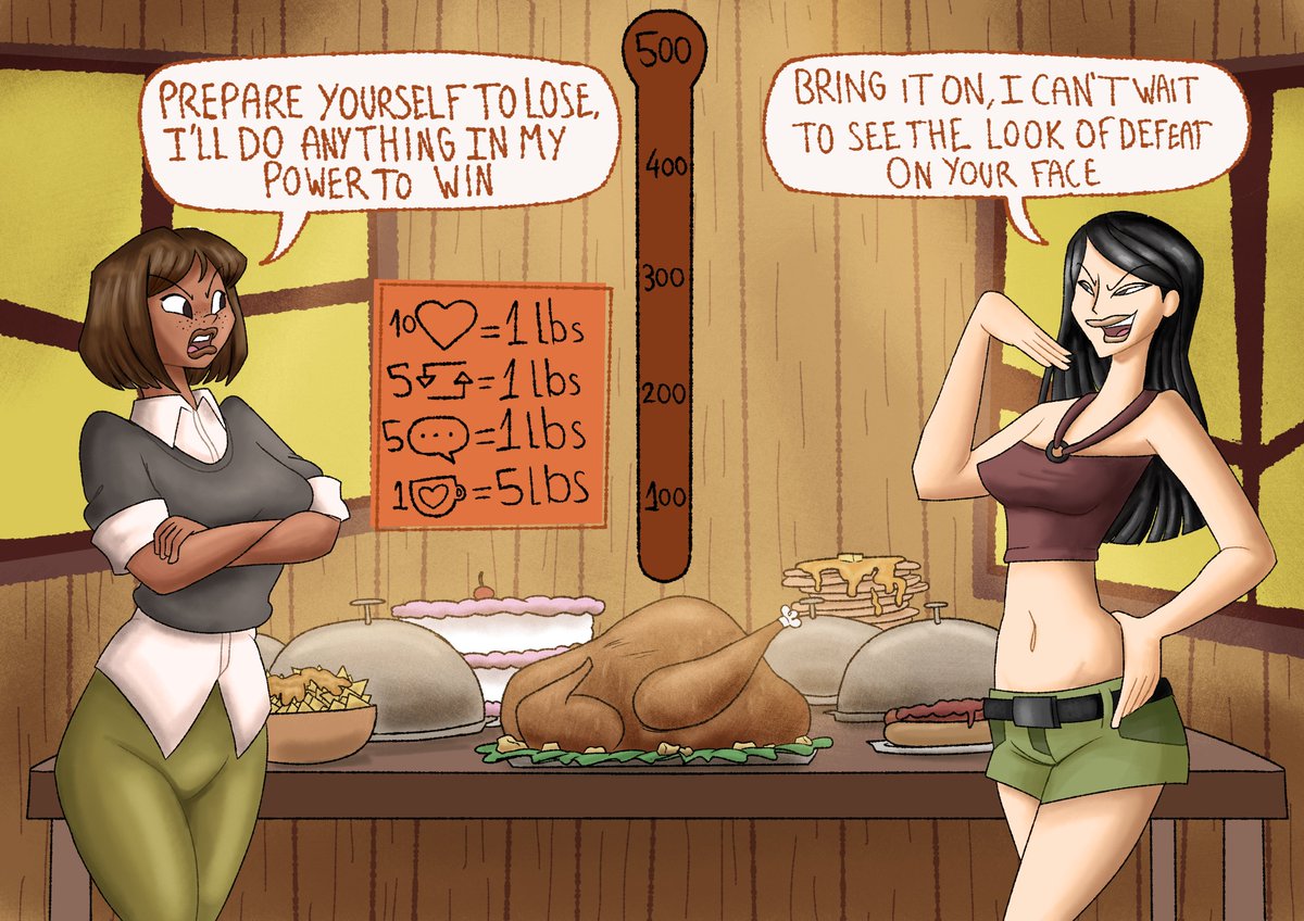 hey everyone, with my birthday been last week, I've decided to reboot the heather vs courney donation drive:
10 like= 1lbs
5 retweet = 1lbs
5 comment = 1lbs on the character you chose
1 kofi = 5lbs on the character you chose 

I'll count the result at the end of the weekend