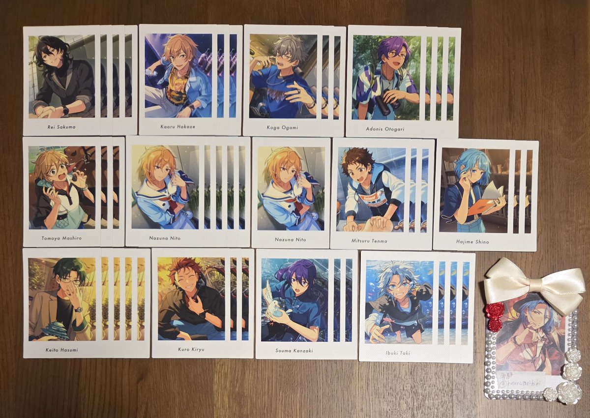 kutari_torihiki's tweet photo. 【交換 譲渡】あんスタ ぱしゃっつ vol.6 Private

譲 :
英智 渉 桃李 北斗 スバル 真 真緒 鉄虎 翠 忍 千秋 奏汰 一彩 藍良 マヨイ 巽 日和 茨 ジュン 宗 みか ひなた 燐音 ニキ 零 薫 晃牙 アドニス 友也 なずな 光 創 敬人 紅郎 颯馬 維吹 司 レオ 泉 凛月 嵐 夏目 つむぎ 斑 カンナ ユメ ライカ
⬇ https://t.co/2AMSnQO6EI