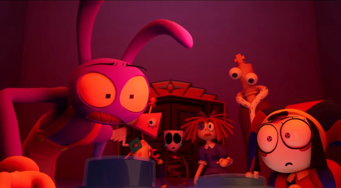 lazyhime24's tweet image. So did Caine manipulate Jax’s mind into pressing the button because he seemed equally shocked as everyone at what he did? And could Caine have flashed whatever terrible memories of the real world into Jax’s mind—reminding him no one is waiting for him? #tadc #TADCSPOILERS