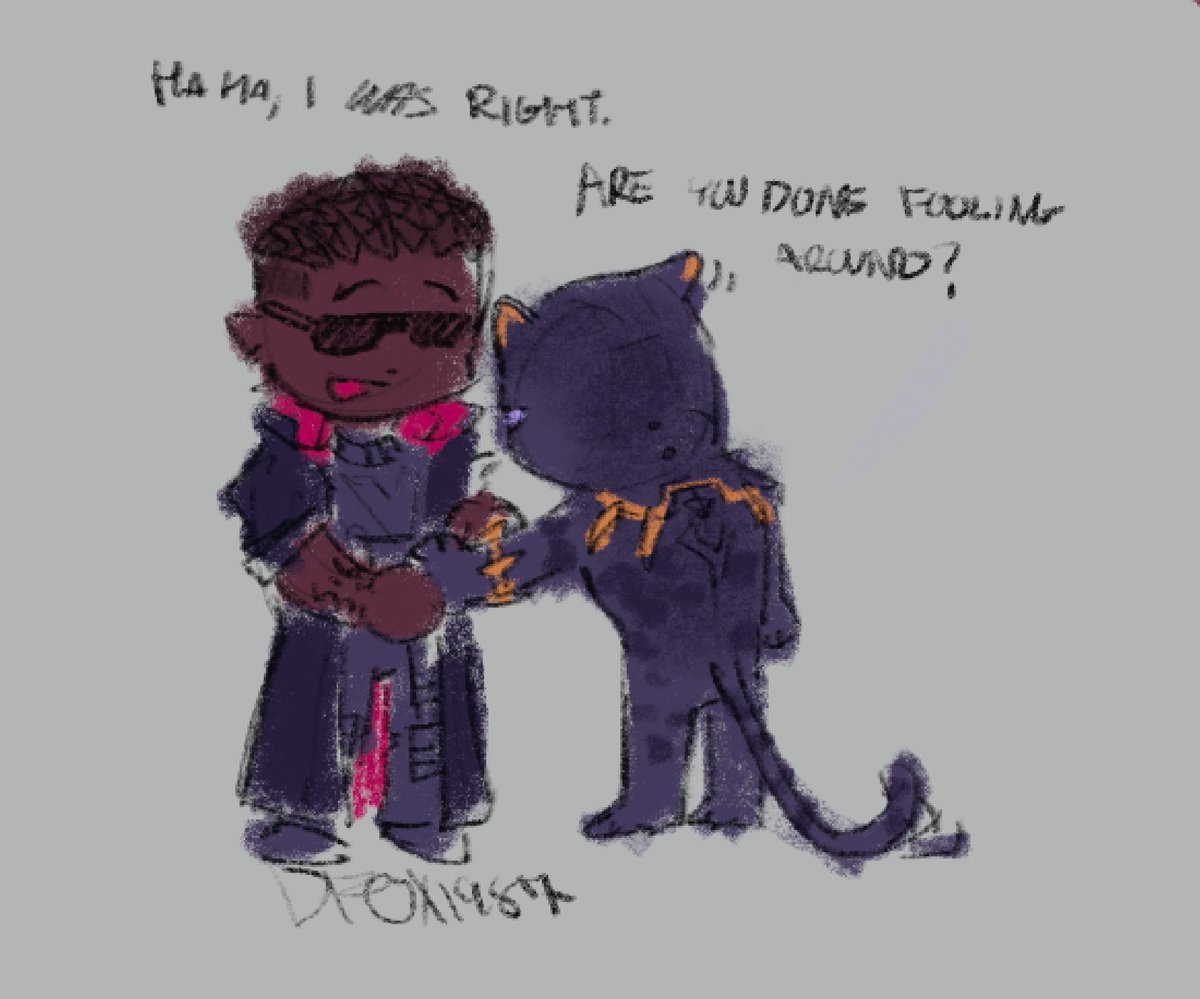 "we are the bladepantherlings!! please feed us!!!!!" -> plan b but I have another silly comic planned. I don’t like the way T’Challa’s claws look in game so in my heart they’re retractable 

#bladepanther