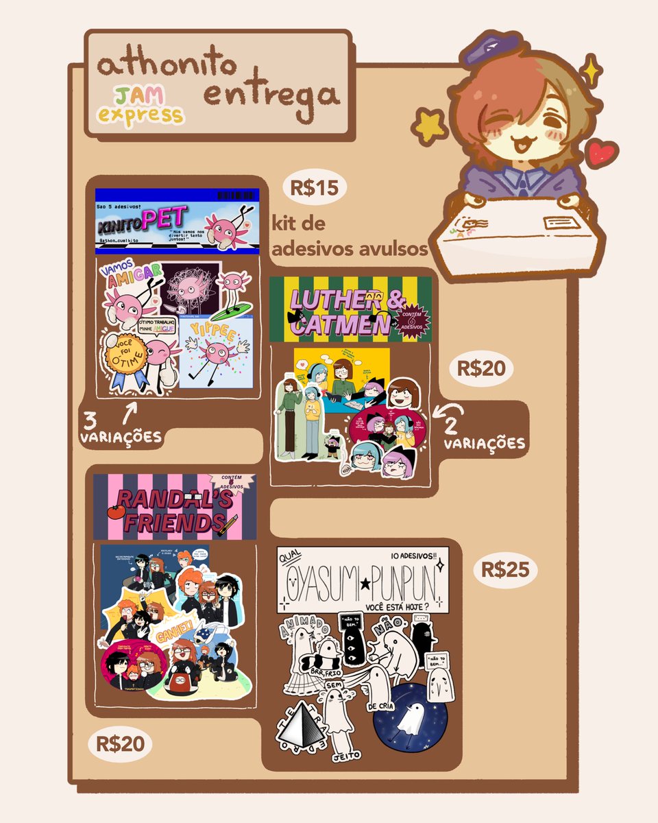 athon_cuelhito's tweet photo. Oio! (๑´ސު｀๑)
Estou fzd um envio por todo o Brasil dos produtos do meu catálogo e também do JAM (q é a estúdio que faço parte na rede vizinha) até dia 19. Nem todo mundo me segue no outro app, então pensei em fazer um anúncio aqui também

Quem estiver interessado, manda dm! ♥ https://t.co/tuyiDEYUAZ