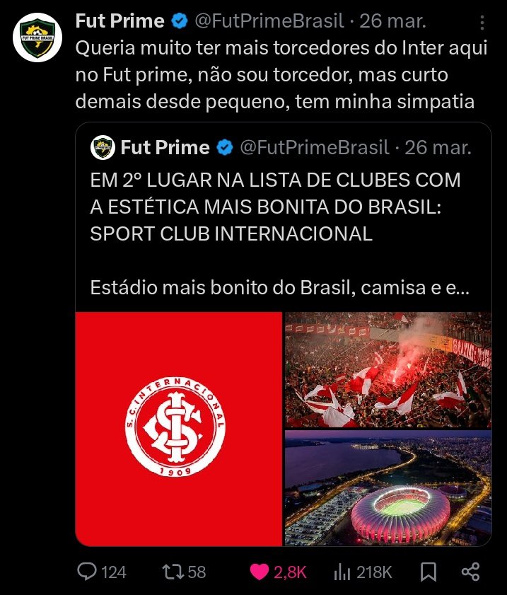FutPrimeBrasil's tweet photo. Acho que esse foi o dia mais legal que tive desde que criei a página. No dia dessa postagem o Fut Prime não tinha nem 1.000 seguidores. Horas depois já tinha passado dos 3.000 https://t.co/aY2ontvlCx