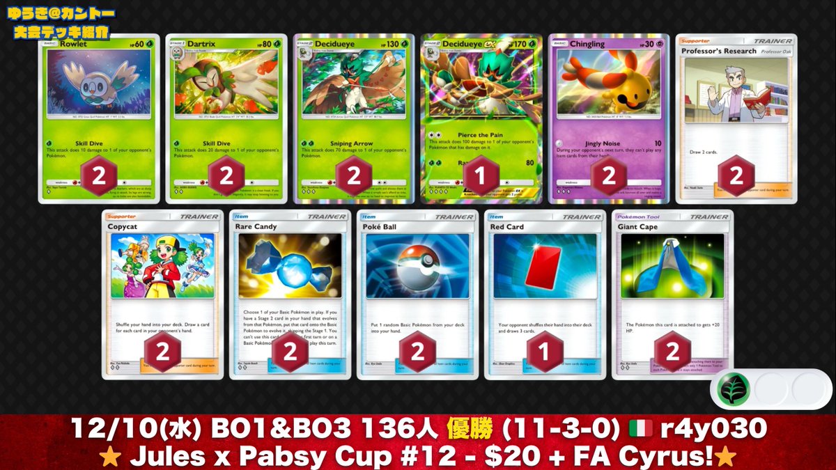 🏆 #ポケポケ 勝率 5位〜8位 5位：クロバットex/メガアブソルex (50.6