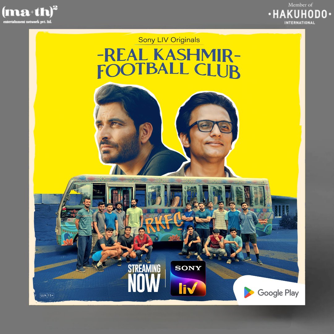 MATH_Ent's tweet image. We at @MATH_Ent are proud to be associated with #RealKashmirFootballClub

Poster Design by MA+TH Entertainment Network 

Against all odds, they built a club. Against all despair, they found hope.

#RealKashmirFootballClub Streaming NOW, only on #SonyLIV