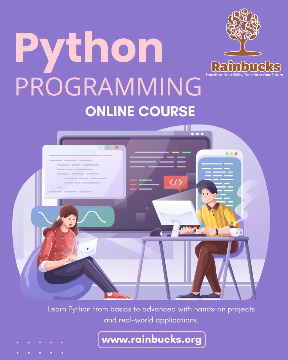 BrainBucks34569's tweet image. Master Python Programming with Rainbucks!
Learn one of the most in-demand tech skills with our beginner‑friendly online Python course and build a future‑ready career.
👉 Enroll now: forms.gle/mZuwg39G4YQDQC…
🌐 rainbucks.org

#PythonCourse #RainbucksIndia #onlinecourse