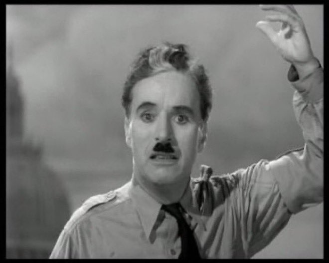 "Notre savoir nous a rendu cyniques, notre intelligence inhumains (...). Etant trop cultivés, nous manquons de tendresse et de gentillesse" - 

Retrouvez ici le discours final de Charlie Chaplin dans « Le dictateur » 

👉 charliechaplin.com/fr/articles/24…
