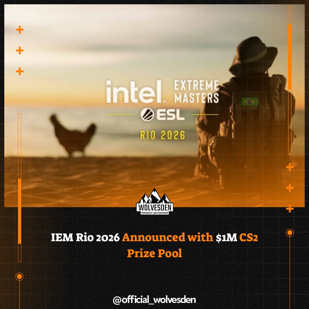 IEM Rio 2026 Announced with $1M CS2 Prize Pool

Esports fans in Brazil are buzzing as ESL confirms the return of Intel Extreme Masters (IEM) Rio for 2026, bringing a $1 million showdown to Rio de Janeiro from April 13-19.

source - esportsbets.com