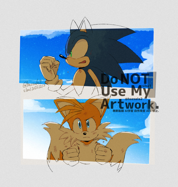 hazsala2's tweet photo. Sonic and Tails. https://t.co/zk9UpqiZre