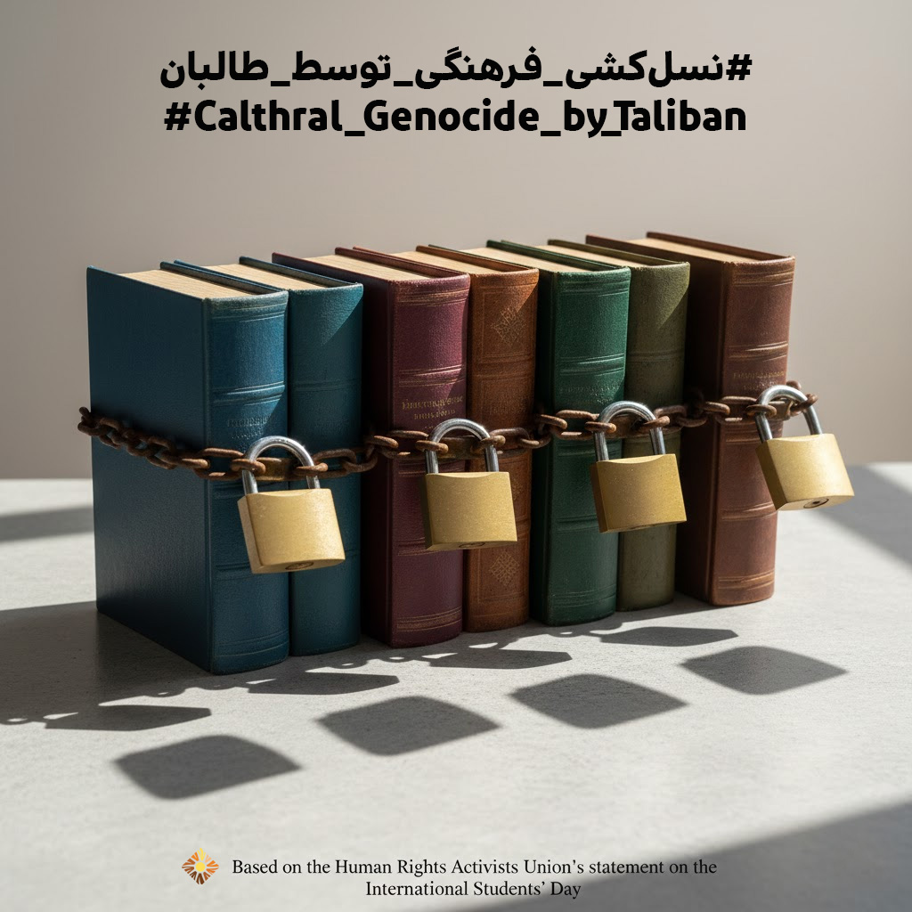 وقتی کتاب‌ها قفل می‌شوند، اندیشیدن توقف می‌کند.
آنچه می‌بینید فقط سانسور نیست؛ این نسل‌کُشی فرهنگی است.

گروه تروریستی طالبان با بستن راه آموزش، تحریف دانش و خاموش‌کردن آگاهی، به‌گونهٔ سیستماتیک صدای یک نسل را حذف می‌کنند و آیندهٔ یک جامعه را هدف گرفته‌اند.

خاموش‌کردن دانش،