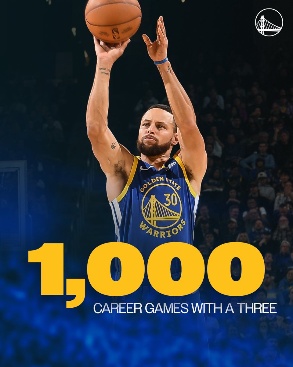 Stephen Curry is the 12th player in NBA history to reach 1,000 career games with a three ⚡️