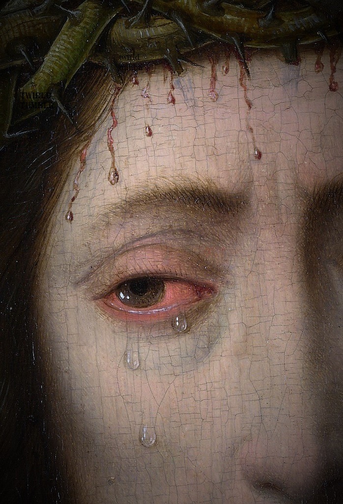 ArtorOtherThing's tweet image. Christ crowned with Thorns (detail) Wokshop of Dirk Bouts