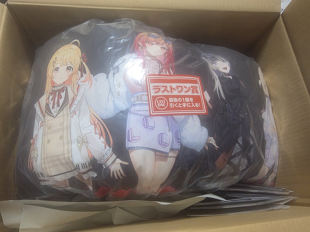 会社に持っていこうとした一番くじラスワンクッション。 思ったより