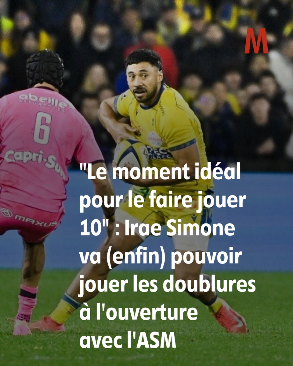 "Le moment idéal pour le faire jouer 10" : Irae Simone va (enfin) pouvoir jouer les doublures à l'ouverture avec l'ASM
➡️ l.lamontagne.fr/0AS