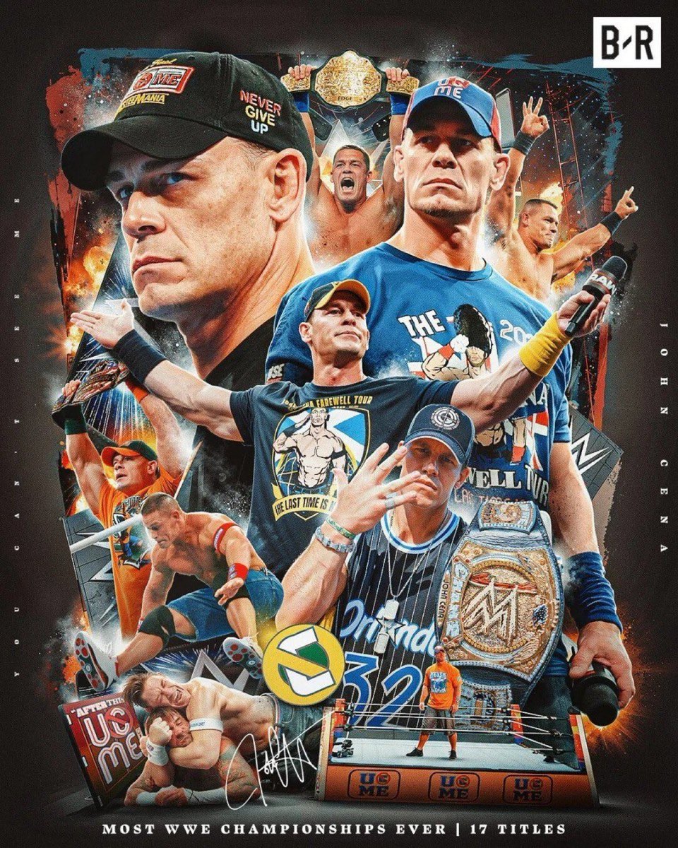 Tonight, John Cena officially retires from professional wrestling. He will retire as a:

17x WWE World Champion

6x WrestleMania Main Eventer

5x US Champion

4x Tag Team Champion

2x Royal Rumble winner

Money in the Bank winner

Intercontinental Champion

Future Hall of Famer