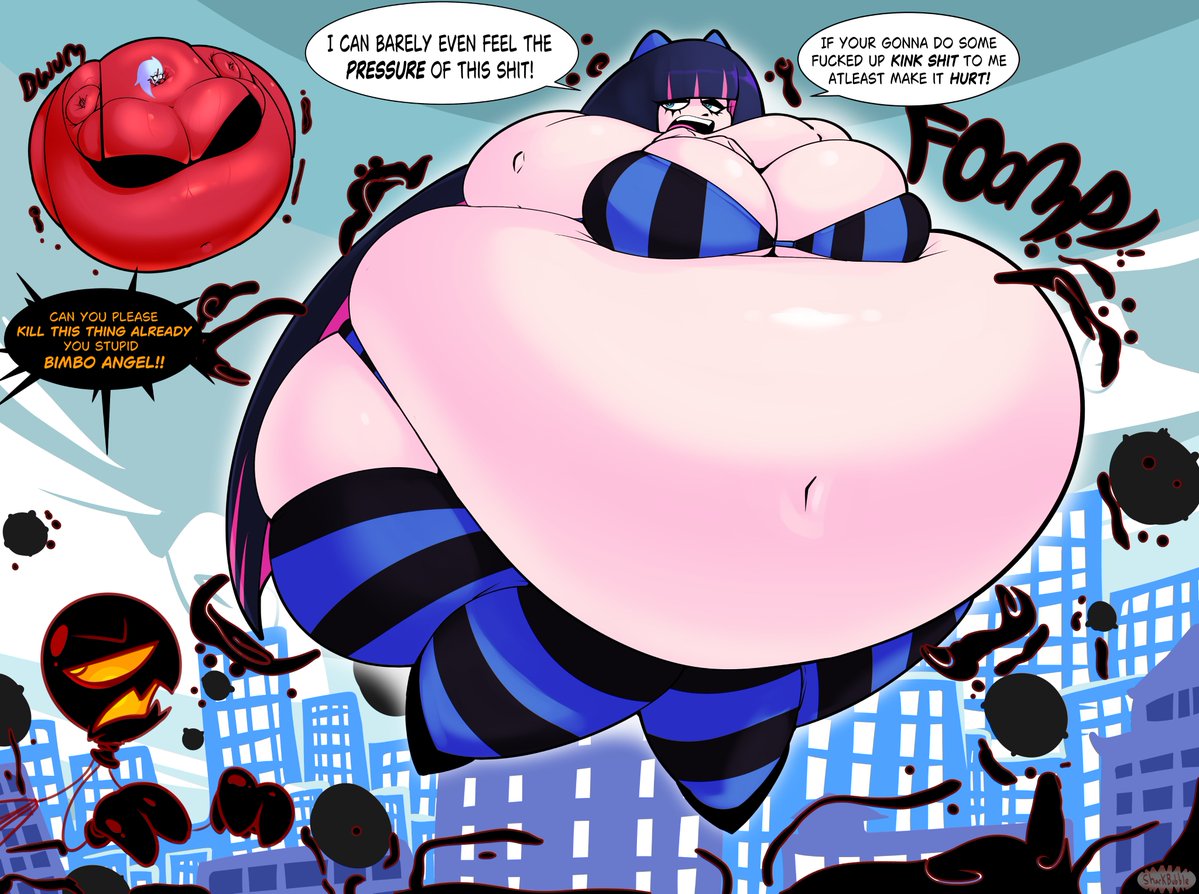 oh hey its that episode I WISHED happened this season!

Stocking is unimpressed with your meager inflation gags, she needs something more... intense!

kneesocks on the other hand... would much rather be down by now