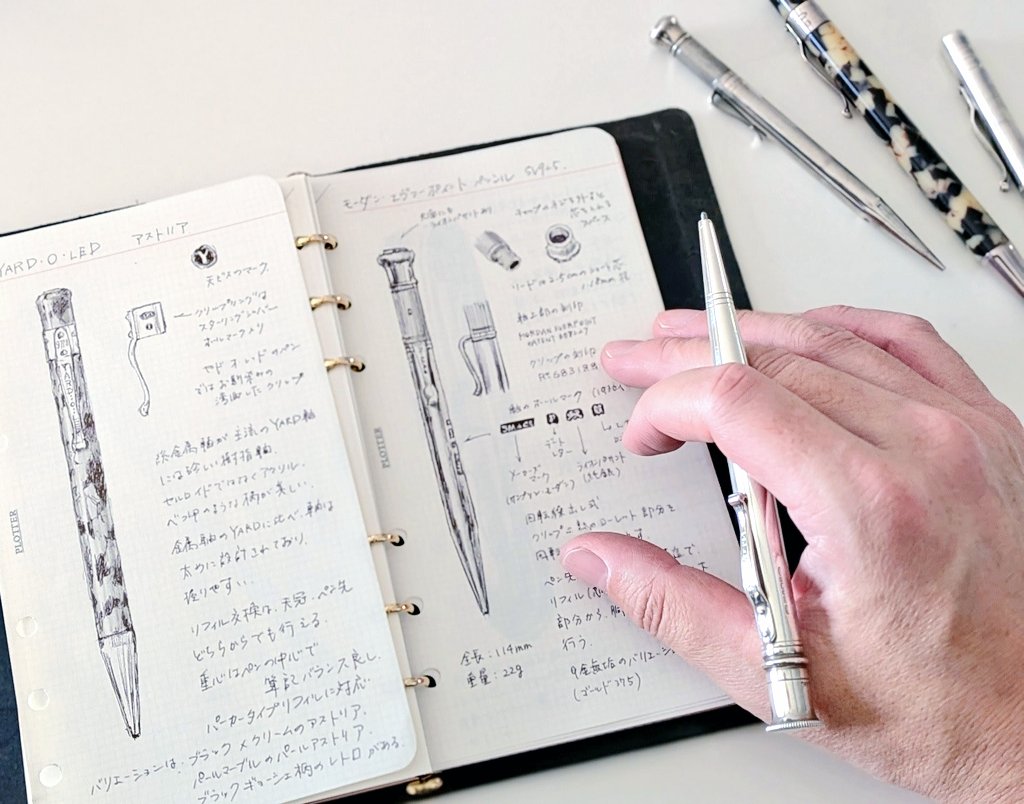 ヤード・オ・レッドの歴史やイギリスのホールマークについて調べる。ペンには名前があり歴史がある。
真っ黒にまで硫化させたバイスロイをざっくり磨いて渋みを残す。美しい。
スターリングシルバーのエイジングを愉しむとはこういう事か。
#筆記具