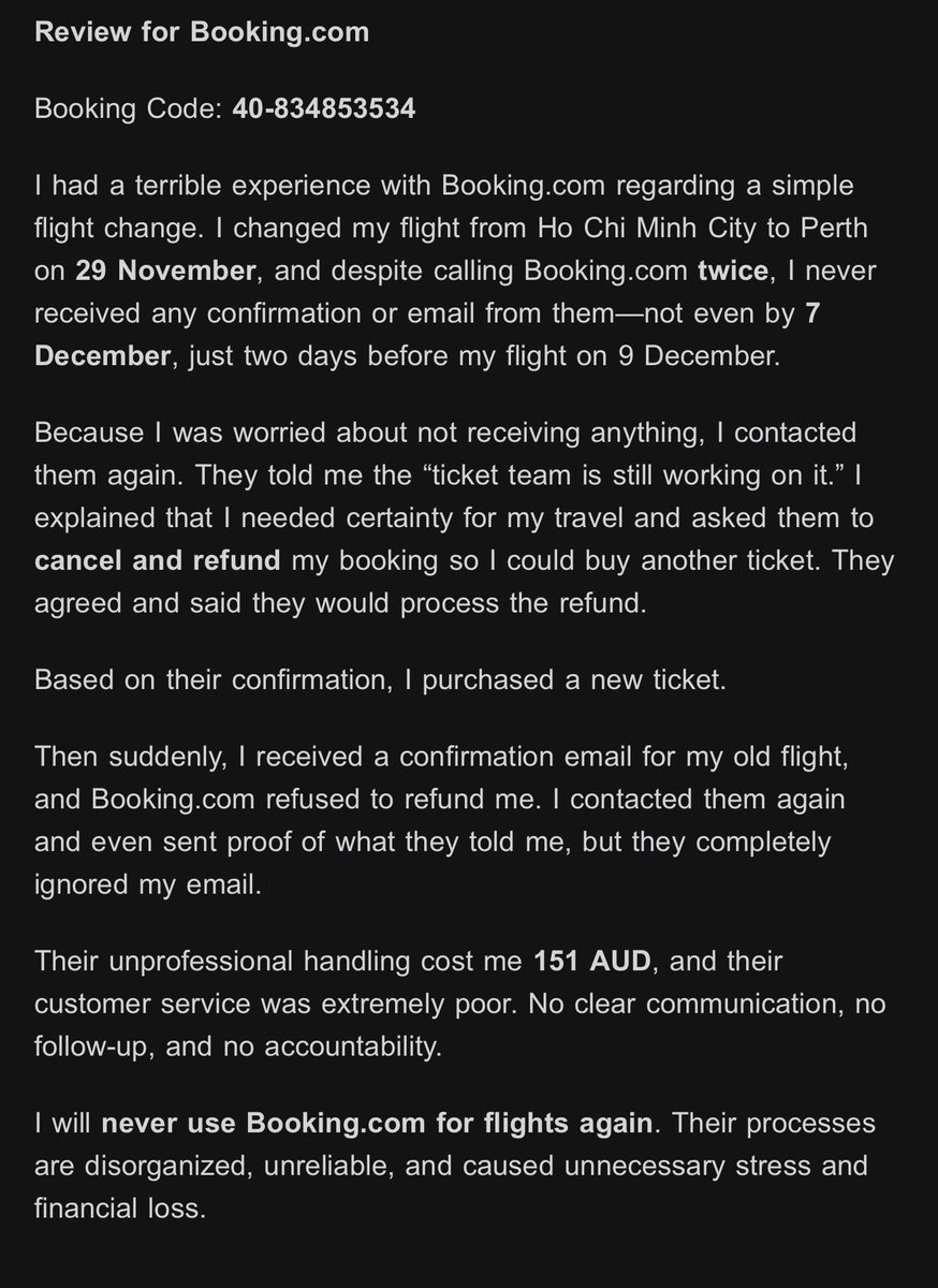 ismailcpr's tweet photo. I will never use https://t.co/o6u8c1fBEC for flights again. @bookingcom https://t.co/uAFq6R7bRG