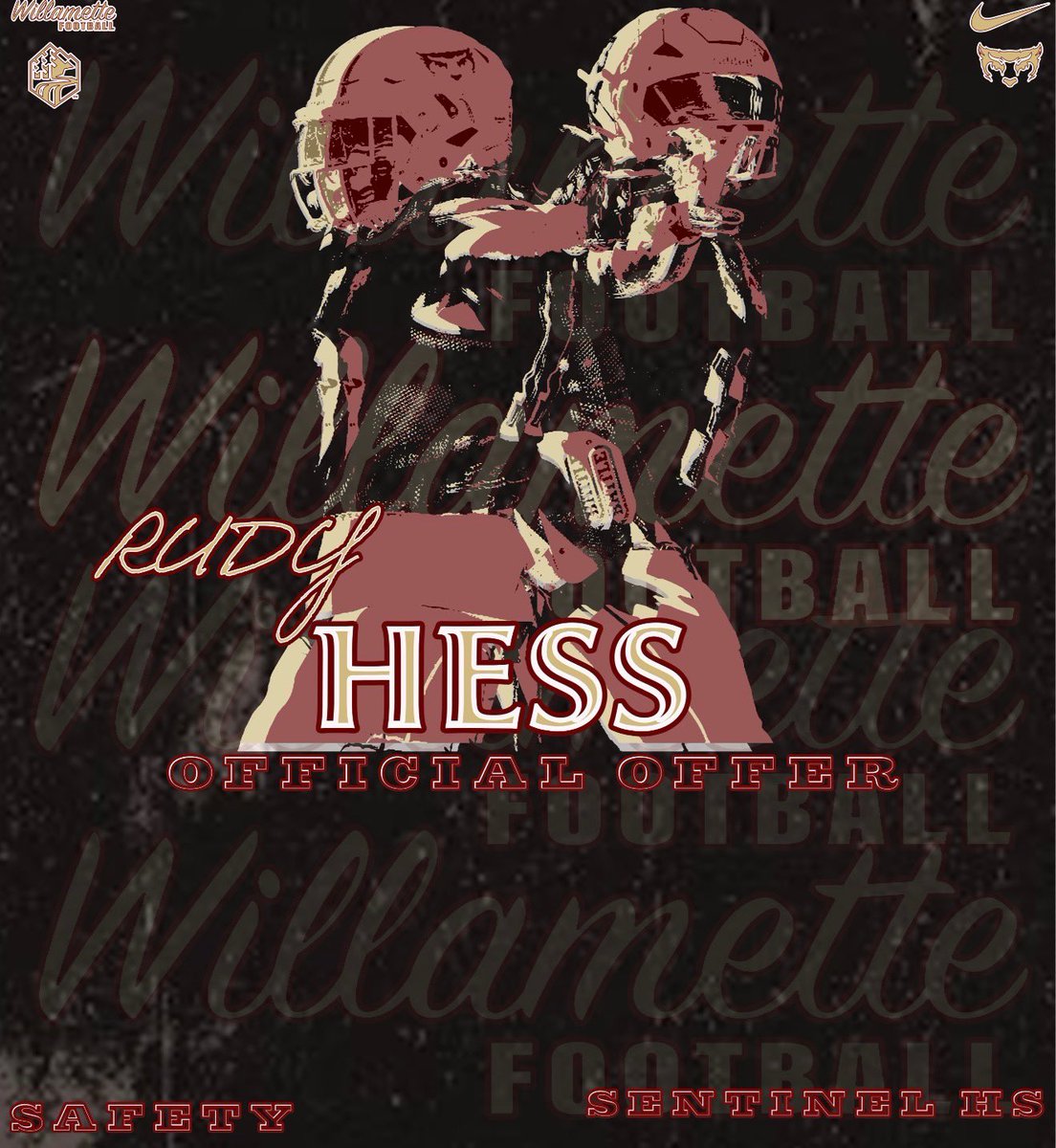 HessRudy2's tweet photo. Thank you @CoachMagana and the coaching staff for believing in me! I am exited to say I have received an offer to play for @WillametteFB

@AricWilliams3 https://t.co/yMI6rnEZPN