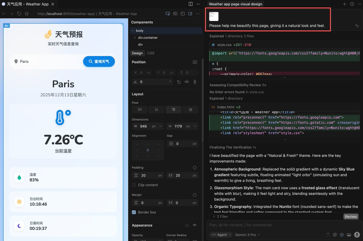 coder_yupi's tweet photo. @dipalitwt Just a single prompt, vibe coding is god! https://t.co/zbCtVPxy3m