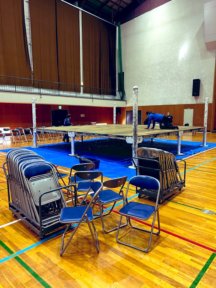 HappyTaka358's tweet photo. 信州プロレスin麻績村大会
リング設置〜
完了✅ https://t.co/3XAa1FEz9B