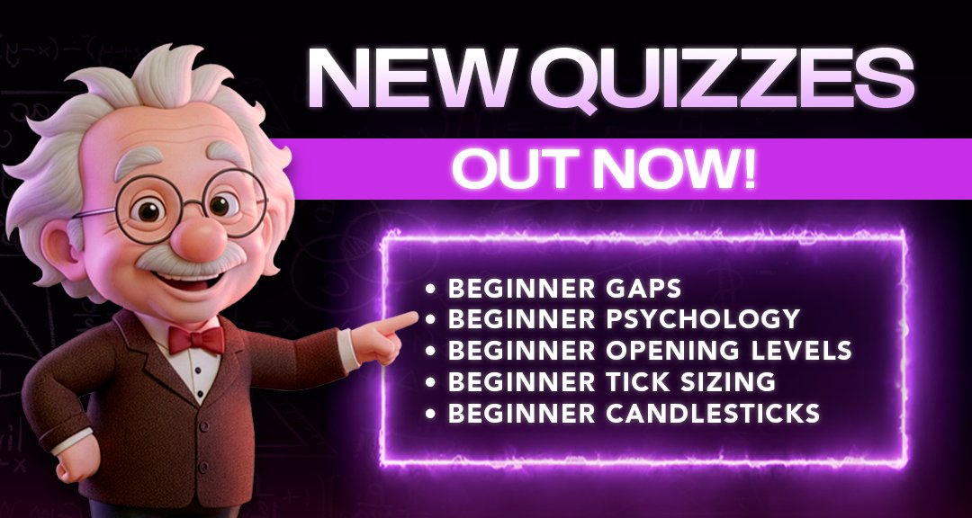 beCoinWise's tweet image. New Beginner Quizzes Available!

→ Beginner Gaps
→ Beginner Psychology
→ Beginner Opening Levels
→ Beginner Tick Sizing
→ Beginner Candlesticks 

Reinforce foundational trading concepts and identify weak spots before real capital is at risk.  Each quiz reinforces key…