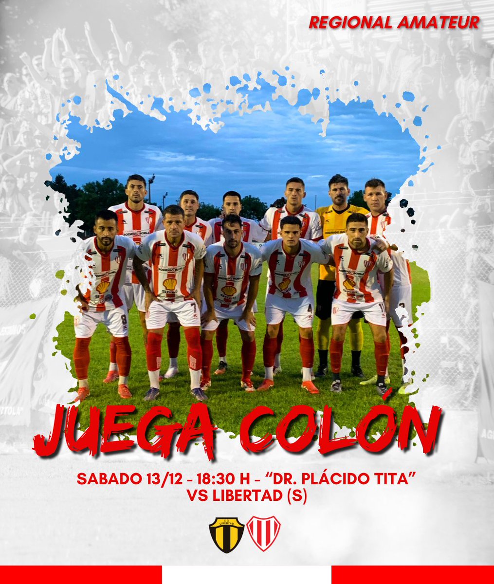 #𝐑𝐄𝐆𝐈𝐎𝐍𝐀𝐋 - 𝐉𝐔𝐄𝐆𝐀 𝐂𝐎𝐋𝐎́𝐍 ⚽

🏆 TRFA - 8vos de Final - Vuelta
🗓️ Sábado 13/12
🕕 18:30 H.
🆚 Libertad (S)
🏟️ "Dr. Plácido Tita"

#LosGuerreros ⚔️🇦🇹