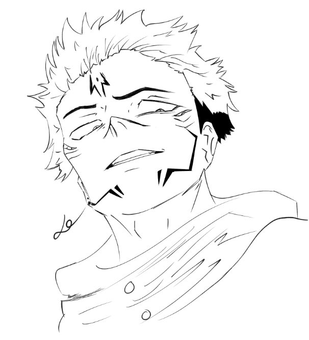 Drewbie_Draws's tweet photo. I AM ALIVE (kind of) I finally can start working on some silly projects but for now here’s an old drawing I did of sukuna >:3c https://t.co/tnGZ1juGuf