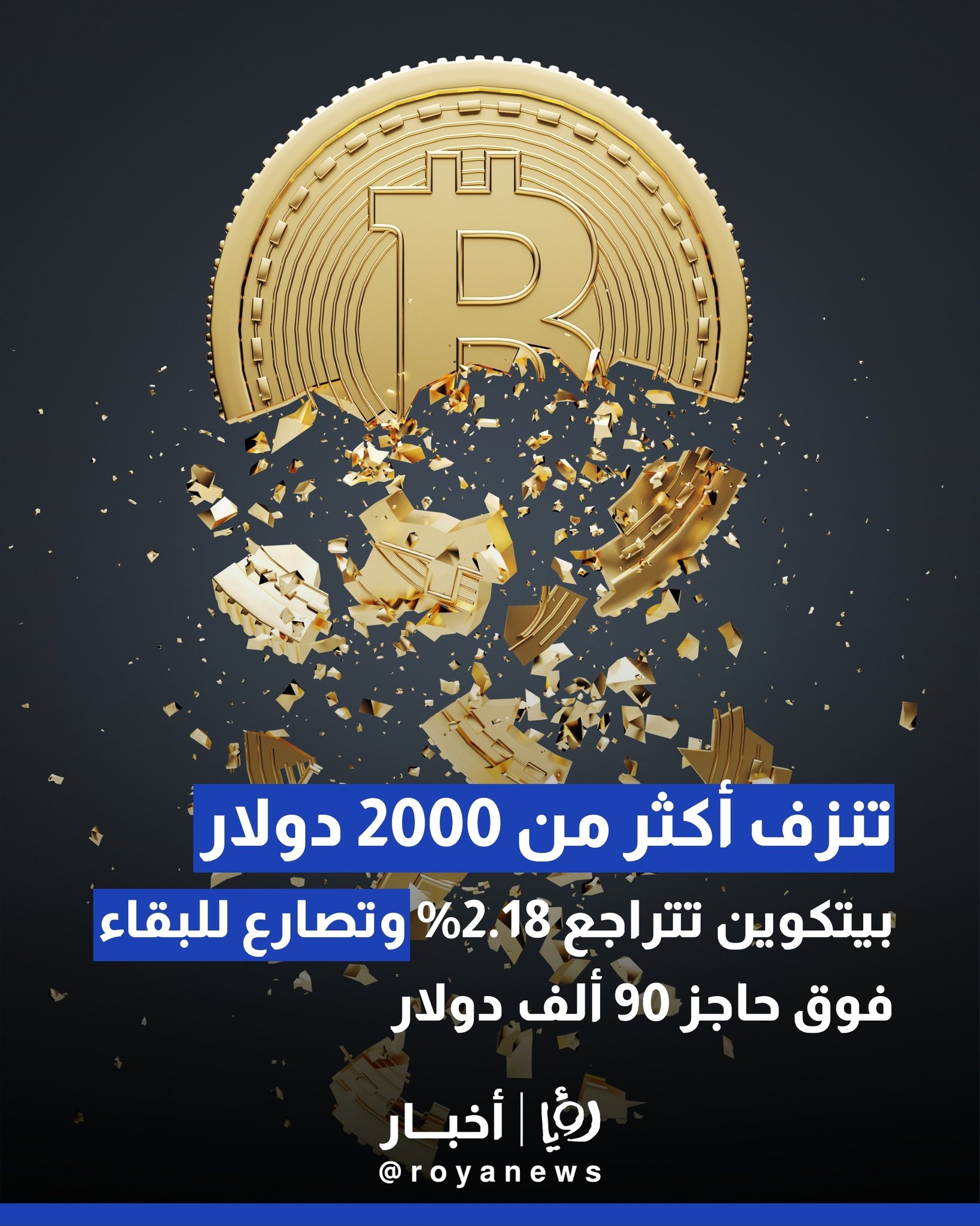 تنزف أكثر من 2000 دولار.. بيتكوين تتراجع 2.18% وتصارع للبقاء فوق حاجز 90 ألف دولار 