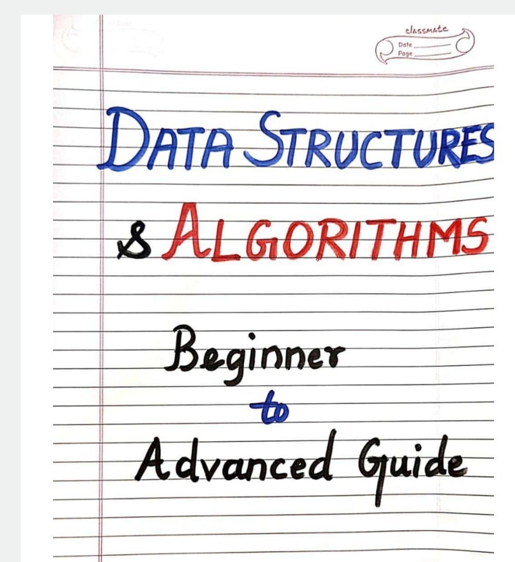 dkare1009's tweet image. 𝗗𝗮𝘁𝗮 𝗦𝘁𝗿𝘂𝗰𝘁𝘂𝗿𝗲𝘀 𝗮𝗻𝗱 𝗔𝗹𝗴𝗼𝗿𝗶𝘁𝗵𝗺𝘀

are essential for mastering programming in 2025, and are widely used in coding interviews, problem-solving, and much more.

Here’s your Complete Beginner to Advanced Guide

All,

FREE

of cost! 

Simply:

1. Follow me (So…