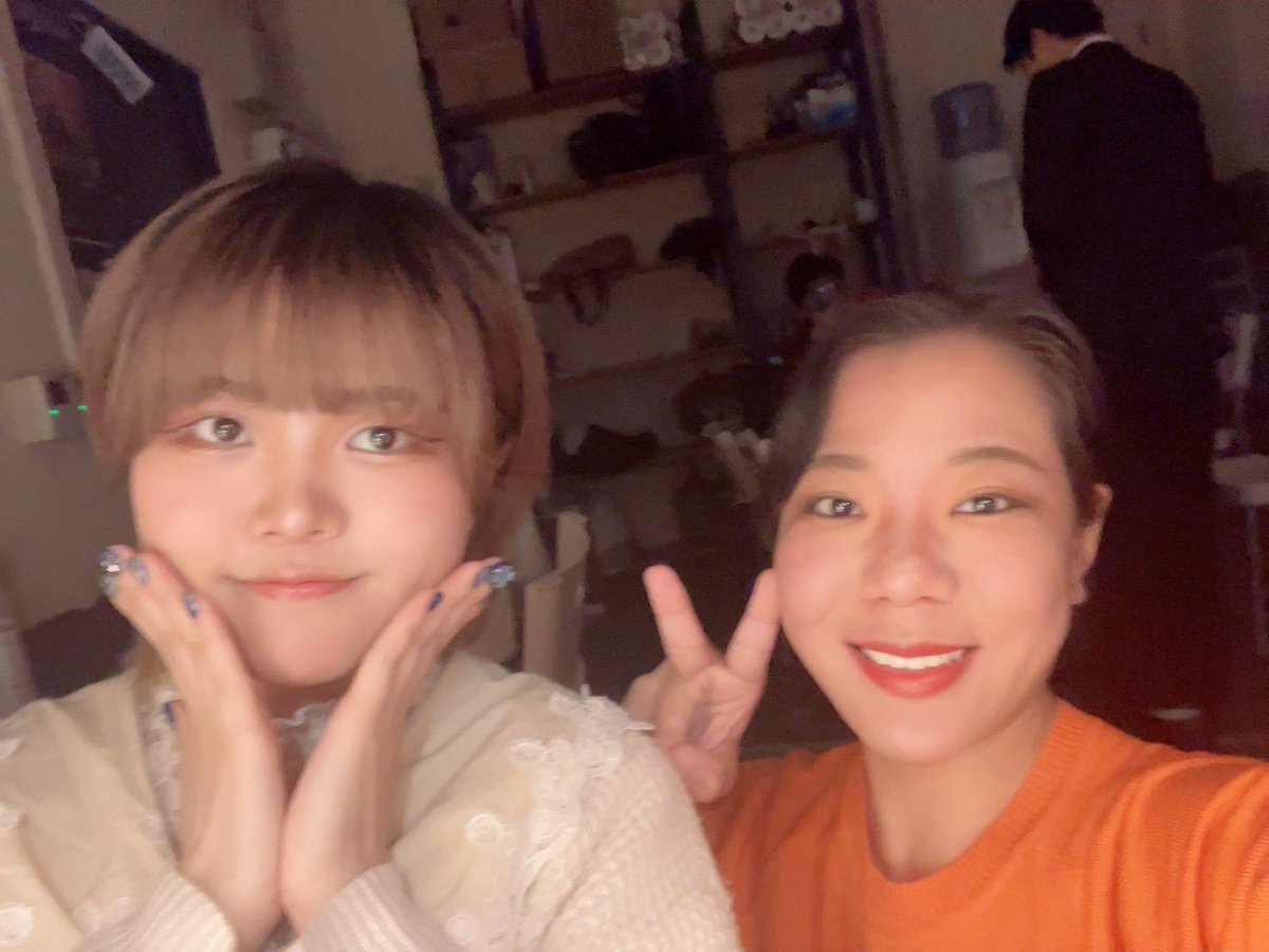 NNHS_star's tweet photo. 本日、「私は今、緩やかに死んでいく」
C班3日目です！！(昨日投稿忘れてました笑)
本日も15時30分からの公演です！！
よろしくお願いします🥳💕
赤松役のゆきねさんと✨(昨日)
 #わたゆる https://t.co/ueLz1cgnuI