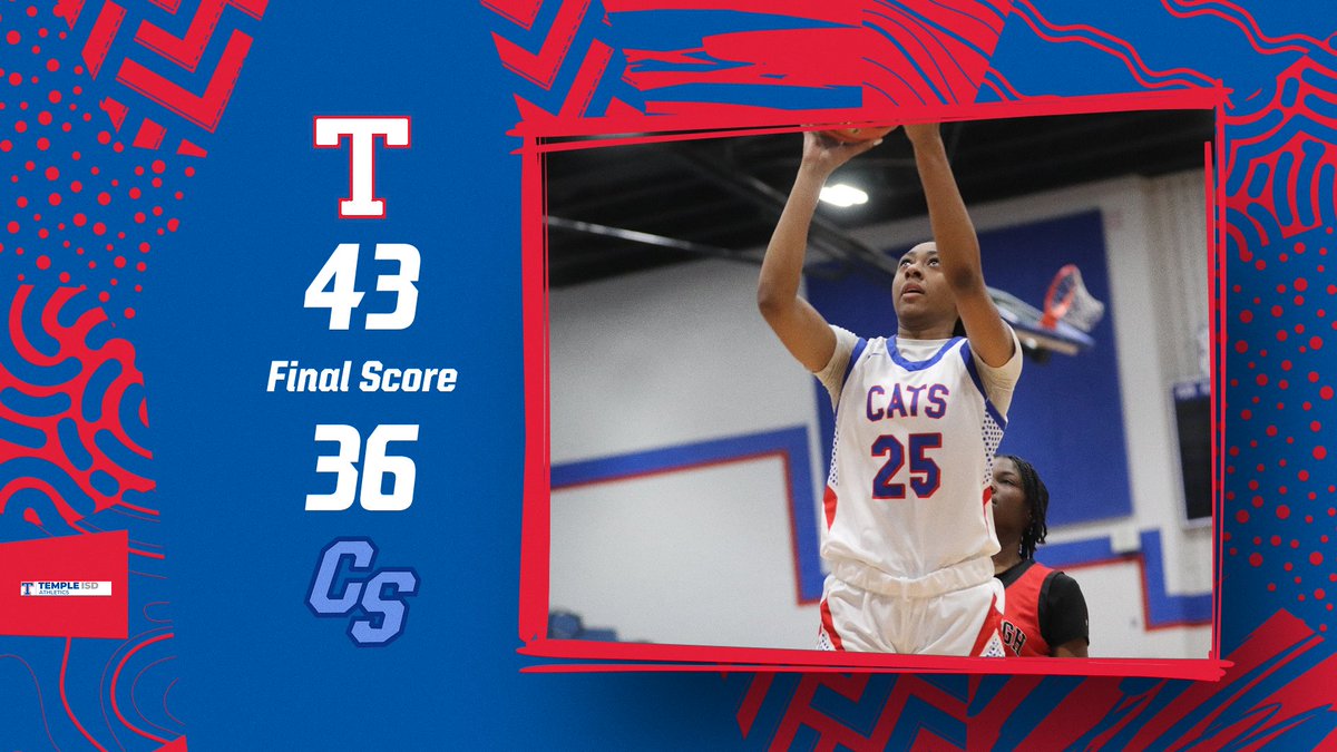 templewildcats's tweet photo. 🏀 Final Score: Tem-Cats 43, China Spring Cougars 36. What a game! Avery Perez with 12 points and Kendall Tate 8 points. Proud of this team's hard work and determination. #RiseUpTemple https://t.co/BiUKWYsee5