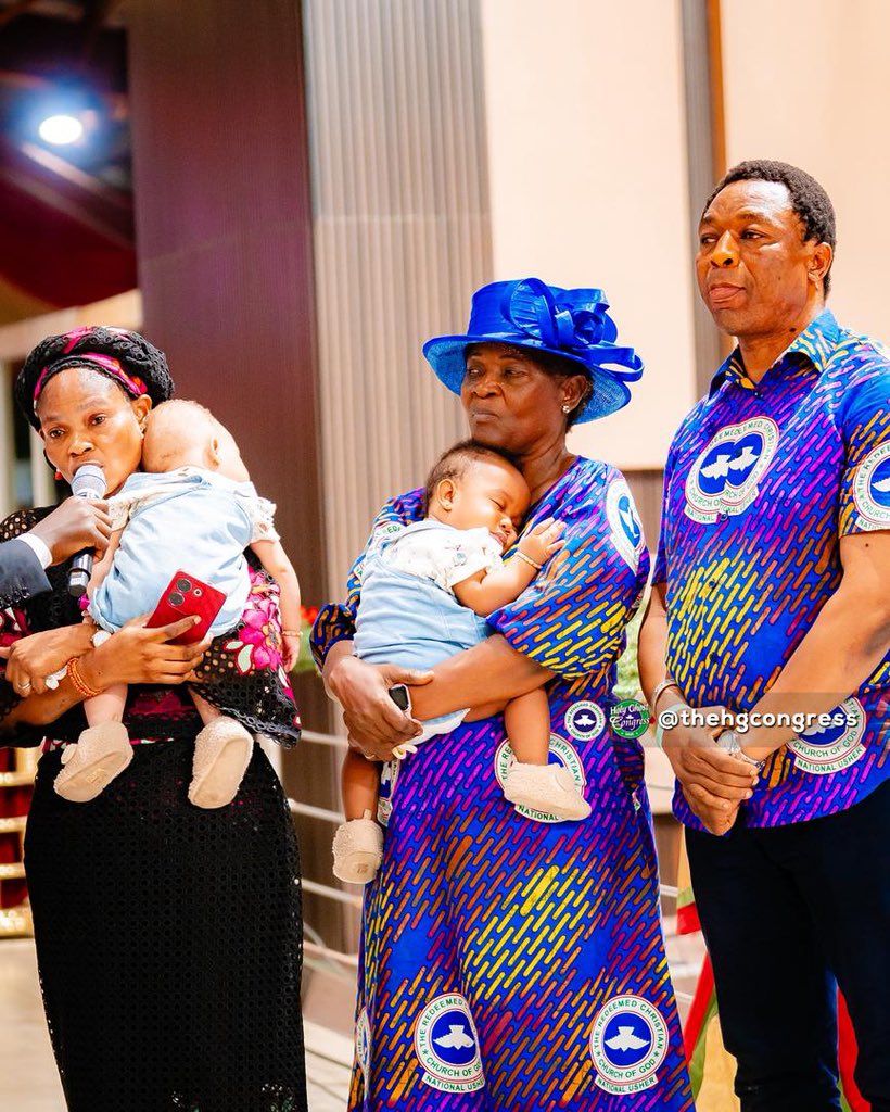 rccghq's tweet photo. Deaconness got married at 37 years old and waited for 7 years for the fruit of the womb. After 4 failed IVFs, she prayerfully pushed once more and went for a 5th one. Her set of twins were delivered prematurely and they spent 107 days in the NICU. God preserved both babies and they are thriving now.

▪︎ A sister tapped into the testimony of a woman who had been buying baby things in faith and was blessed with triplets. She also stood in faith asked God for her own set of triplets. After she took in, she went for a scan that said she was having twins. She held on in faith that it was 3 babies and kept buying things for 3 babies. Up until the point of delivery, the scan told her it was twins but when she gave birth, 3 babies came out. 
Hallelujah!

▪︎ A couple got married in 2015 and were trusting God for the fruit of the womb. They kept holding onto God in faith and God blessed them with a set of twin boys.

▪︎ Deaconness Jumoke was told that the new staff they employed had suddenly lost his sight. She laid her anointed mantle on him, prayed for him, and while they were examining him at the hospital, his eyes popped open miraculously. 

▪︎ Mr. Akintomide bought 6 liters of petrol for use in their church which he kept at the back of his house. His children found the keg and decided to play with it, lighting matches against the keg, causing a fire outbreak that engulfed 2 buildings within the compound. A neighbour found the children, helped them put out the fire and miraculously, the children remained untouched and unharmed by the fire.

▪︎ Sis. Faith got married in 2008 but was waiting on God for the fruit of the womb but got her miracle at the Bayelsa Light Up crusade and she now has her own child.

▪︎ Mr. & Mrs. Oladapo noticed that their little boy couldn't talk, walk, or do the usual things after he got back from school one day. After running an MRI, they were told he had a brain tumour that could not be treated in Nigeria. They decided to bring him to the Redemption City to pray for him. He was prayed for by daddy GO after which they went for another MRI, and all was normal. Their son is doing well to God's glory.

Day 5
Holy Ghost Service

#RCCGHGC2025 
#TheGodOfAllFlesh