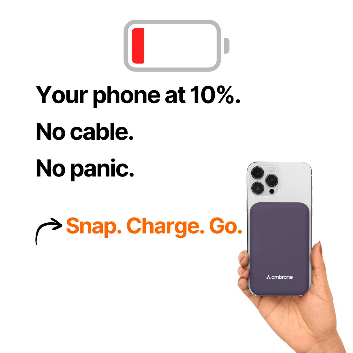 🌟 Snap on wireless charging with fast power backup for travel work and daily use.