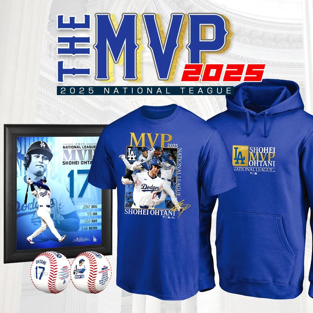 ドジャース #大谷翔平 選手のナ・リーグMVP記念Tシャツ＆パーカーは