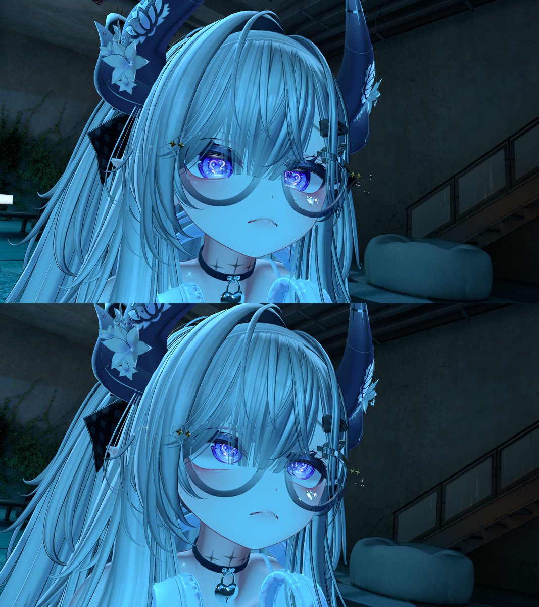 StellaNeCoNya's tweet photo. ①しなのの椅子はみんなの椅子
②見たことなくても大体いつものひとたち
③今あくびしてた?→☹️…🙄顔トラばればれイオリン
④紅里さんの部屋に忍び込んでお布団ぬくぬく
#VR_Chat Dec. 4th ~ 13th https://t.co/ZpfluJcf3y