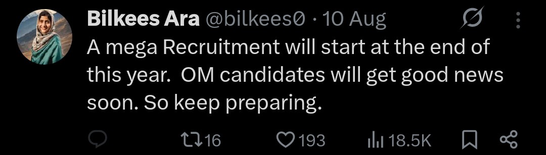 MalikTutorial's tweet image. Every time @bilkees0 reach drops, a fresh “15000 posts coming soon” story pops up.
Same script, same fake hope.
She knows how to exploit the desperation of unemployed youth of J&amp;amp;K.
These aren’t genuine info sources, they’re political IT-cells.

Stop chasing rumours. Focus. Study.